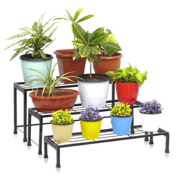Tiered Black Metal Plant Stands