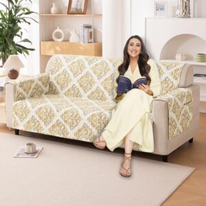 Quilted Sofa Cover with Side Pockets