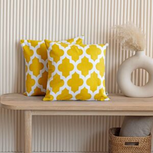 Yellow Quatrefoil Pillow Covers