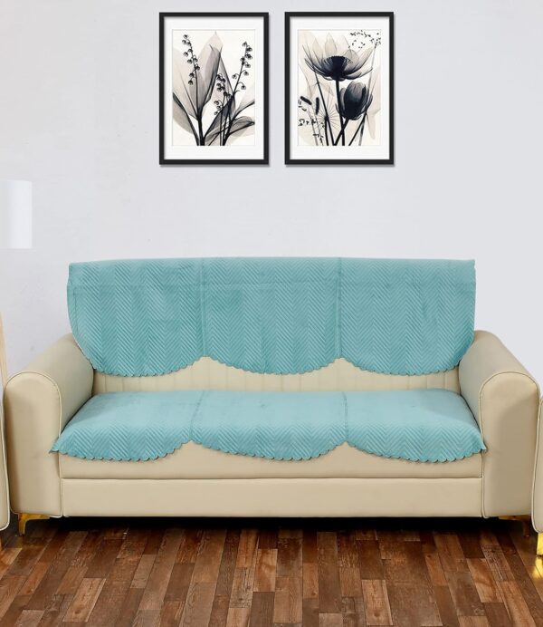 Velvet Quilted 3-Seater Sofa Cover