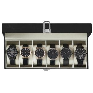 6-Slot Watch Display Box with Glass Top & Lock