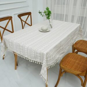 Rectangle Cotton Table Cover - 183cm, Beige Nordic Print
