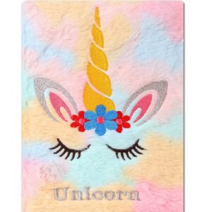 Soft Fur Fabric Diary for School - A5 Size, Pink, 80 Pages