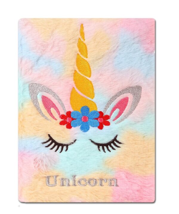 Soft Fur Fabric Diary for School - A5 Size, Pink, 80 Pages