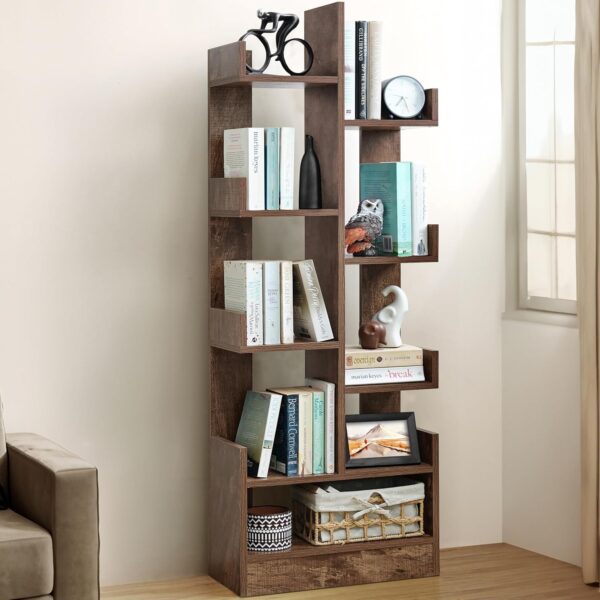 DIY Wooden Open Book Storage Rack - Solid Finish