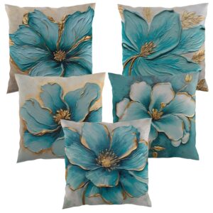 Flower Printed Satin Cushion Covers