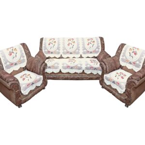 Cotton Flower Print 5-Seater Sofa Cover