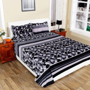 Premium Winter Bedsheet Set - Circls-Grey