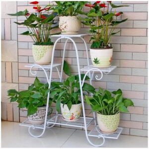 Black Metal 6-Tier Plant Stand