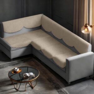 Velvet L-Shape 6-Seater Sofa Cover