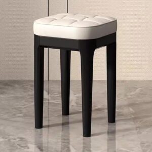 Stackable Plastic Stool with Cushion [Black &Comfortable]