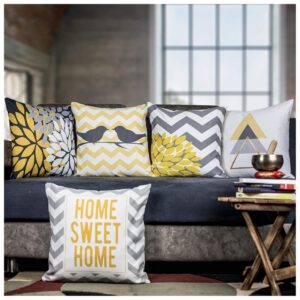 Iris Yellow Microfiber Cushion Covers