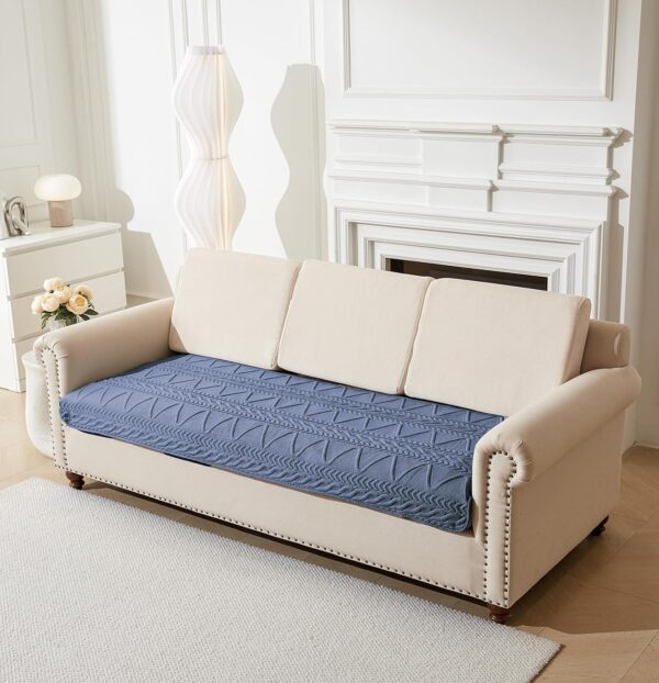 Navy Quilted Corner Sofa Cover