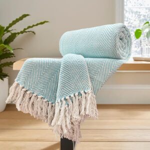 Blue Cotton Sofa Throw Cover