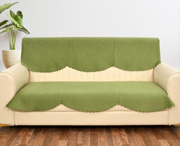Pea Green Velvet Sofa Cover