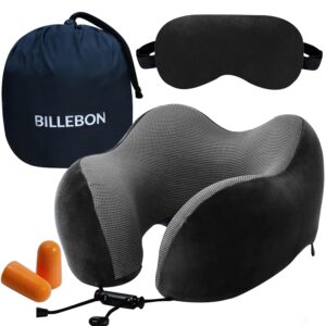 Memory Foam Travel Neck Pillow - Soft & Washable Cover