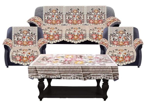 Floral Sofa Cover Set with Arm Covers