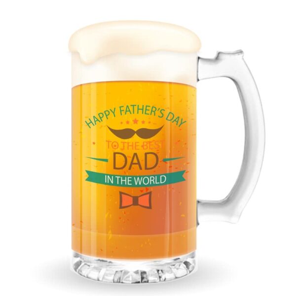 Glass Beer Mug Gift for Dad Father's Day 475ML