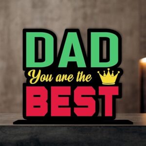 Wooden Showpiece Gift for Father Table Decor with Dad Quotes