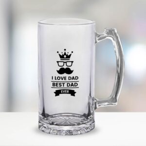 Beer Mug Gift for Dad with I Love Dad Quote