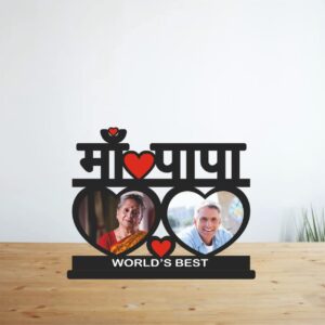 Heart Shape Photo Frame for Maa Papa Gift 10x8
