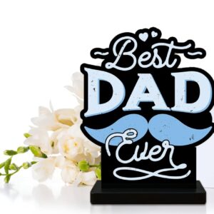 Best Dad Ever Wooden Table Gift 6x6 Inch
