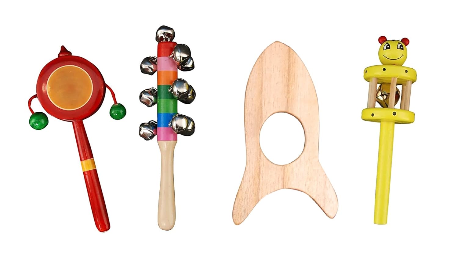 Channapatna Baby Rattles and Teether Set of 4