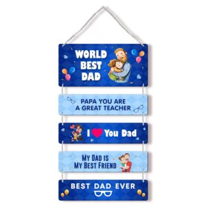 Wall Decor with Birthday Wishes for Father from Son Daughter