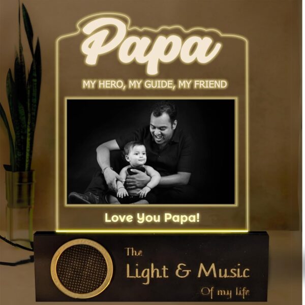 Custom Lamp with Speaker for Papa or Grandpa Gift
