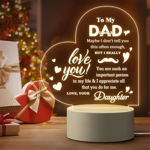 Night Lamp Gift for Dad from Son Daughter for Father's Day