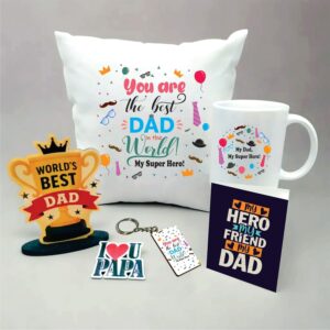 Cushion Mug Card Combo Gift Set for Dad Birthday