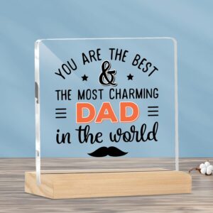 Acrylic Best Dad Plaque with Stand for Office or Home