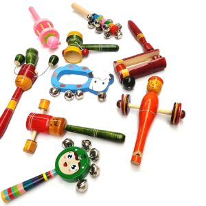 Channapatna Wooden Baby Rattles Set of 9