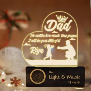 Custom Photo Lamp with Speaker Gift for Dad from Daughter