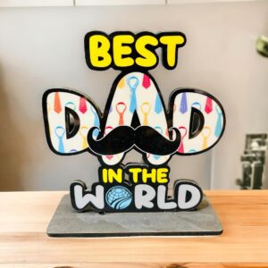 Wooden Trophy Gift for Dad Best Father Award