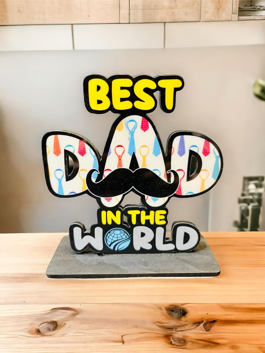 Wooden Trophy Gift for Dad Best Father Award