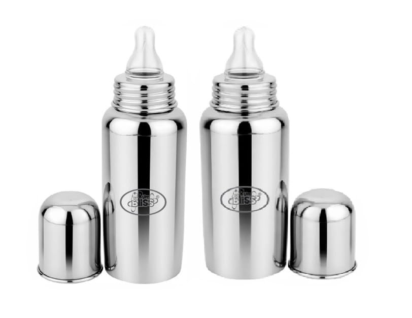 BumBliss Stainless Steel Baby Feeding Bottle with Anti-Colic Valve