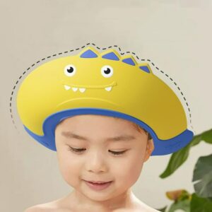 Dinosaur Baby Shower Cap for Kids with Eye & Ear Protection