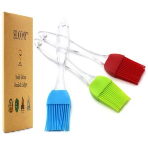 BUYERZONE Set of 3 Silicone Pastry Brushes for Baking & Grilling