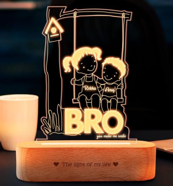 Engraved LED Lamp - Cool Personalized Gift for Brother