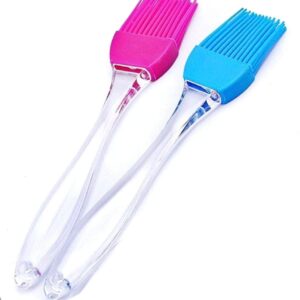 Xacton Set of 2 Silicone Flat Pastry Brushes for Oil & Grilling