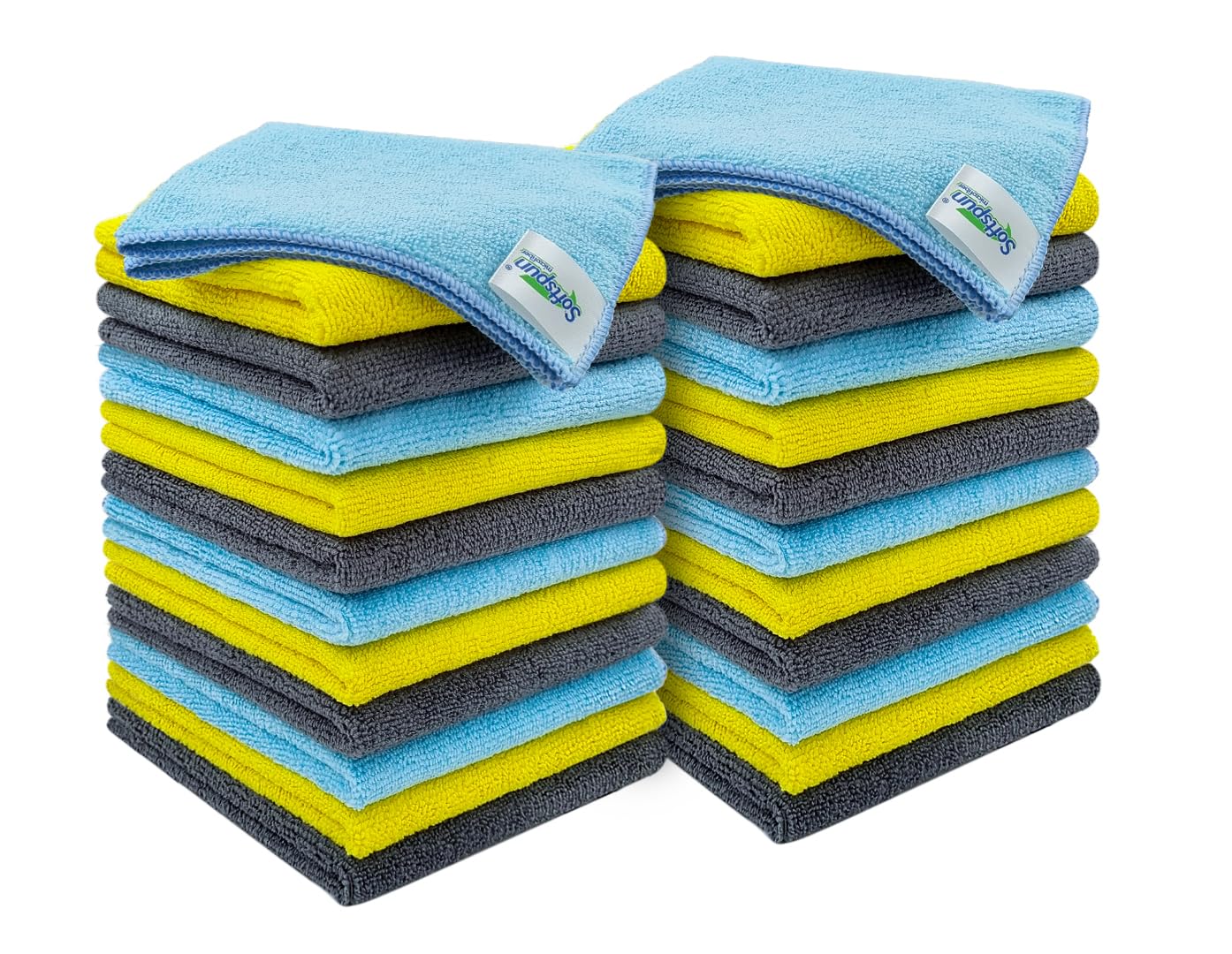 24-Piece Multi-Color Microfiber Cloths for Kitchen & Windows