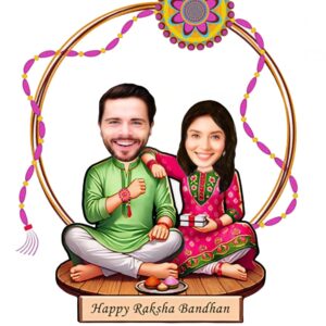 Funny Cartoon Caricature Gift for Siblings - Perfect for Rakhi Bond