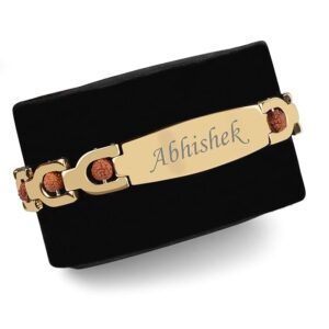 Rudraksh Rakhi with Bracelet - Stylish Brother Raksha Gift