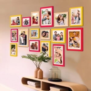 Rousrie Assorted Acrylic Photo Frames for Wall Decoration (16 Pack)
