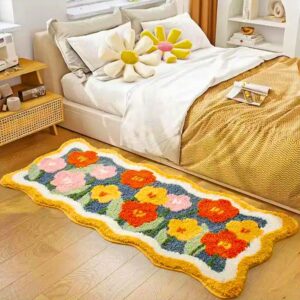 Roseate Lily Super Soft Anti-Skid Microfibre Rug for Bedroom