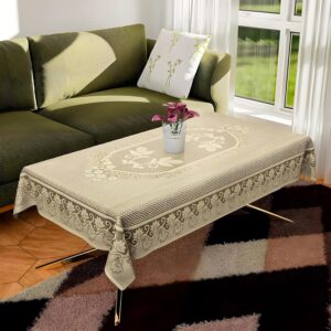 Floral Net Stain-Resistant Coffee Tablecloth, 40x60 inch