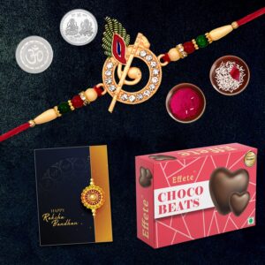 Chocolate and Golden Rakhi Combo Gift Set for Brother - Budget Pick