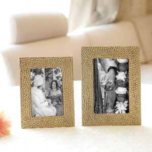 BEHOMA Golden Aluminium Photo Frame Set for Home D?cor